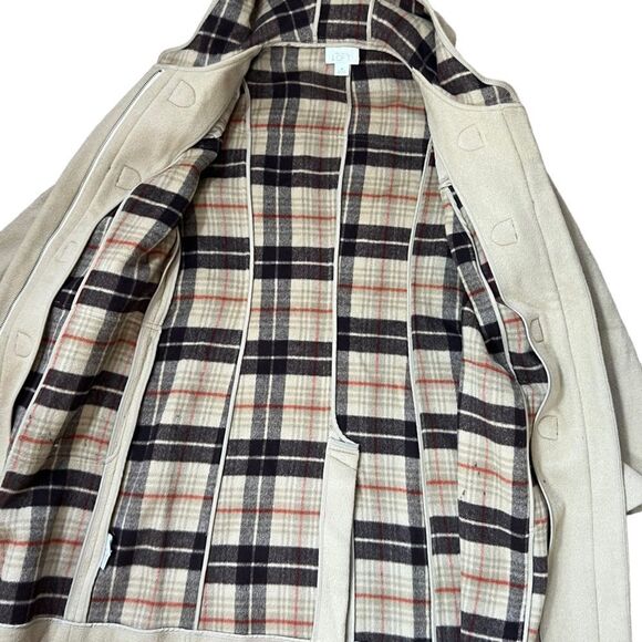 Ann Taylor Loft Camel Wool Toggle Coat with Hood - Picture 4 of 16